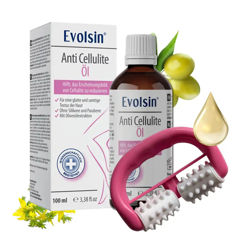 Anti Cellulite Öl Set mit Roller