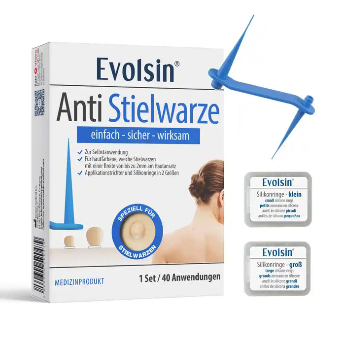 Evolsin Anti-Stielwarzen Set mit Applikator und Silikonringen