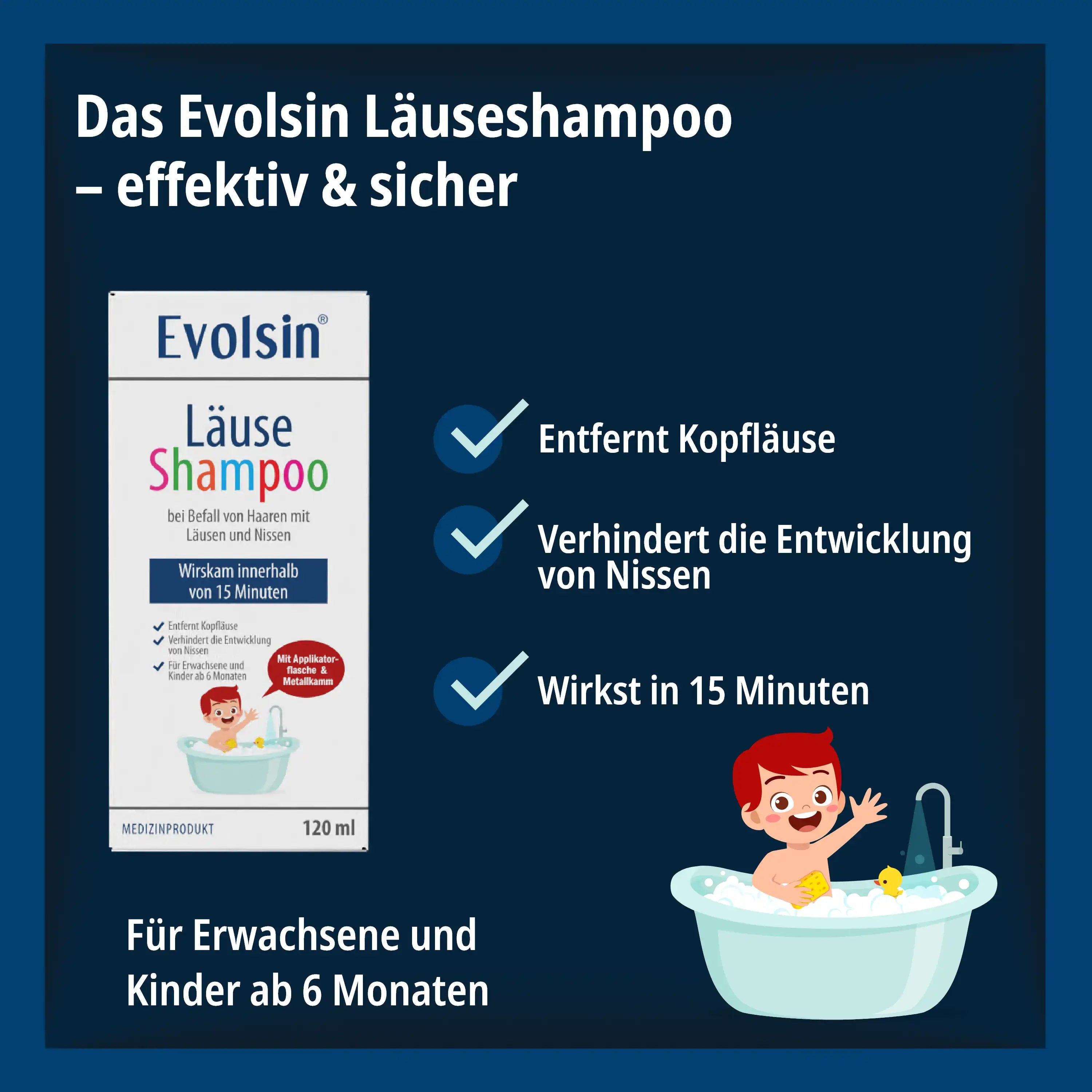 Läuseshampoo mit Läusekamm für Erwachsene & Kinder