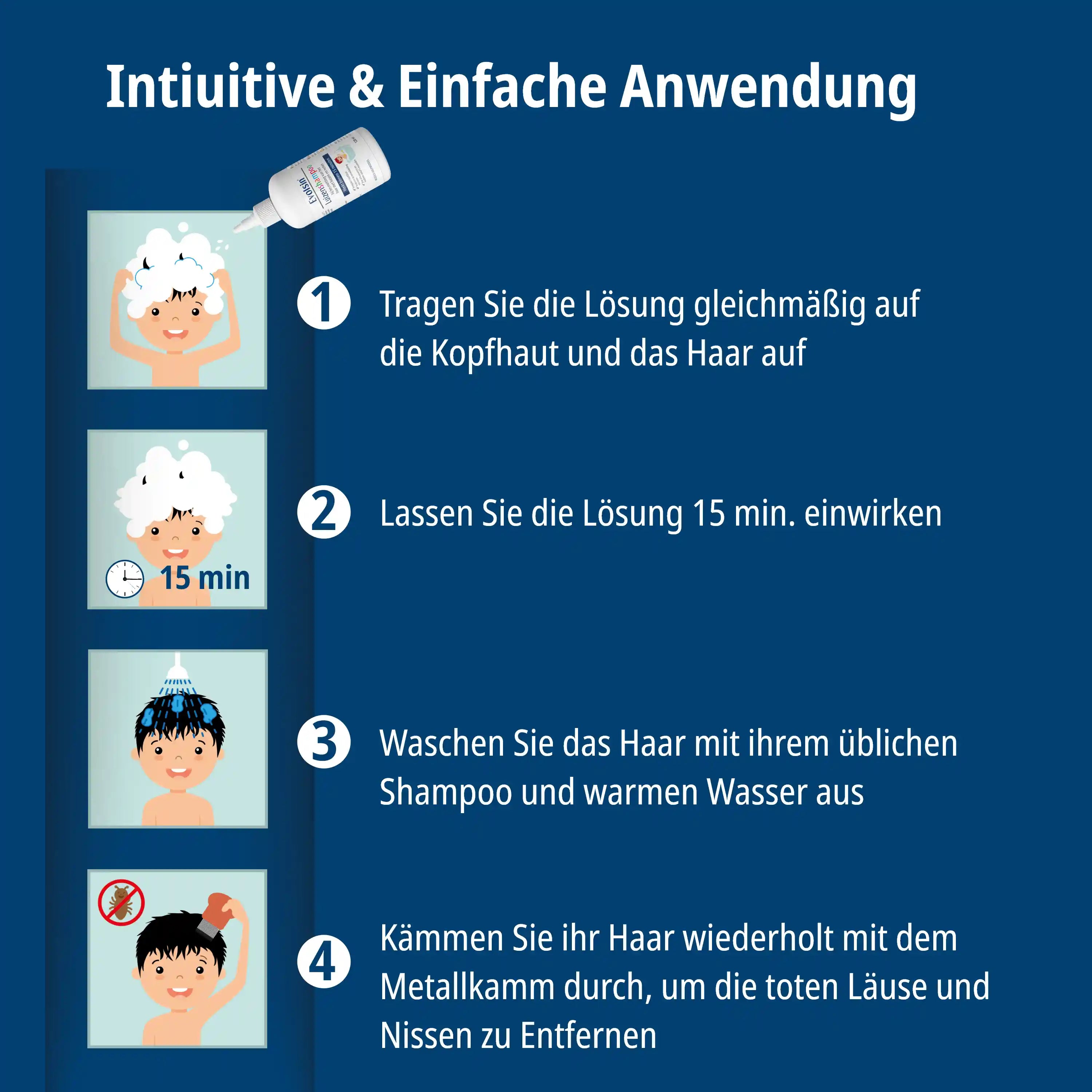 Läuseshampoo mit Läusekamm für Erwachsene & Kinder